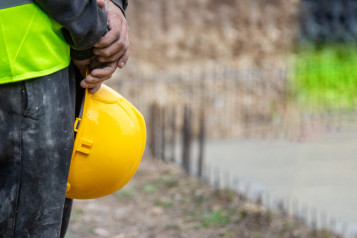 Construction worker hard hat